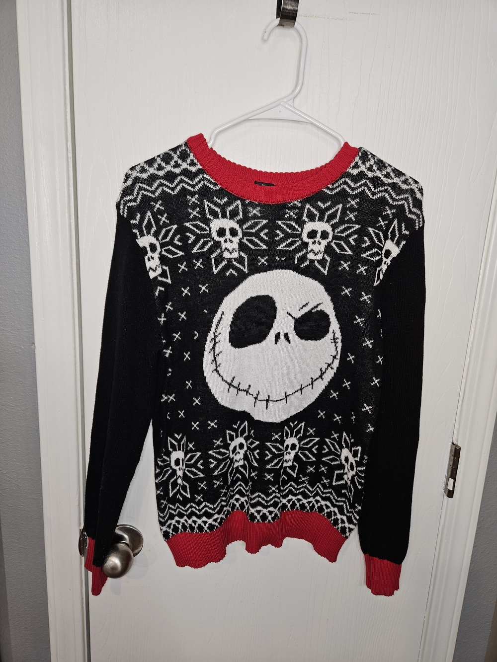 Disney Black White Red Jack Skellington Sweater